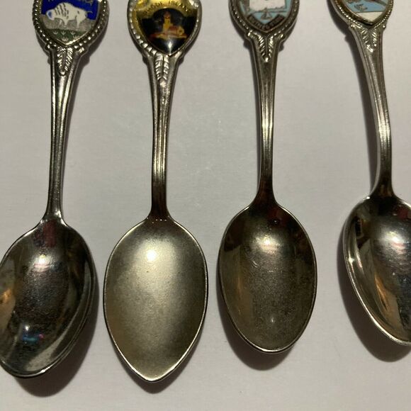 Vintage Collectible Souvenir Travel Spoons Assorted States USA Tourist Lot of 7 - Picture 6 of 8